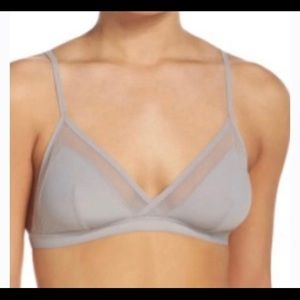 Madewell Mesh Trimmed Bralette Grey S